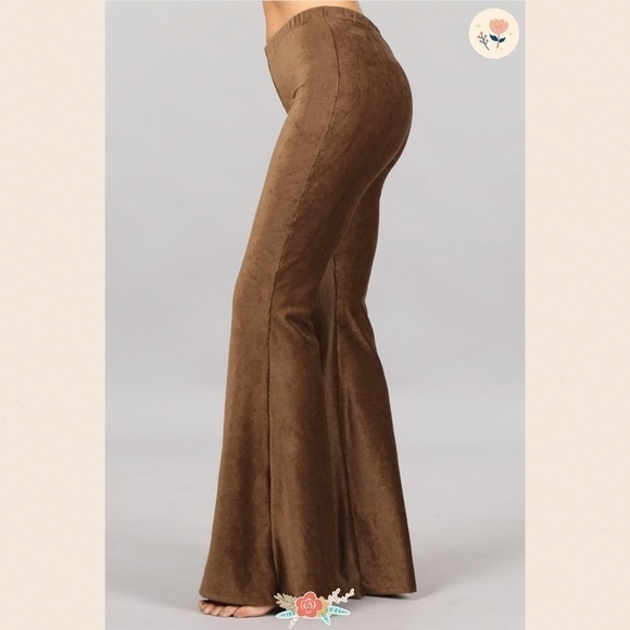 New! Mocha Brown Knit, Fit & Flare Corduroys - Picture 3 of 4